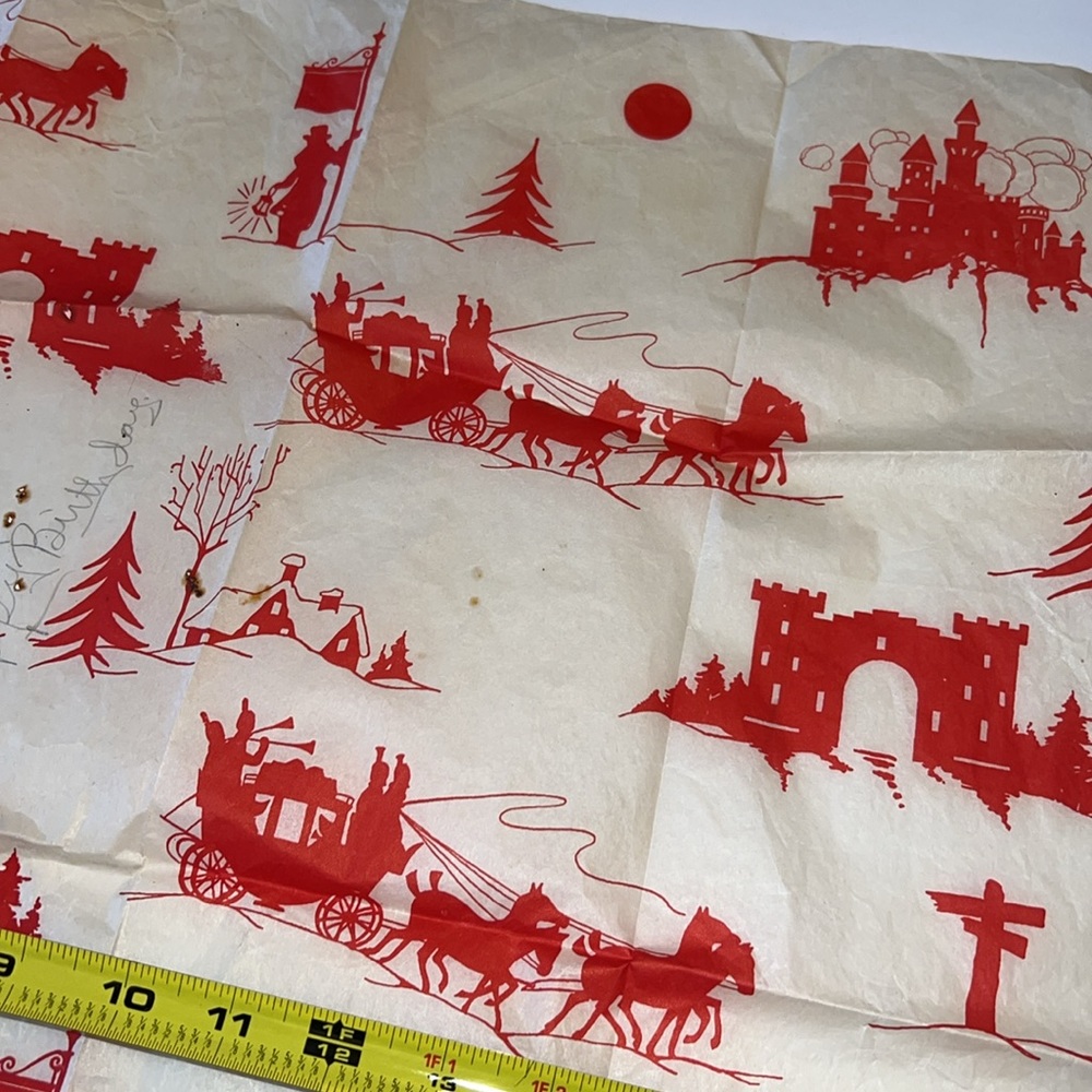 Antique 20’s? Gift paper Merry Christmas holiday tissue paper vintage - Picture 3 of 5